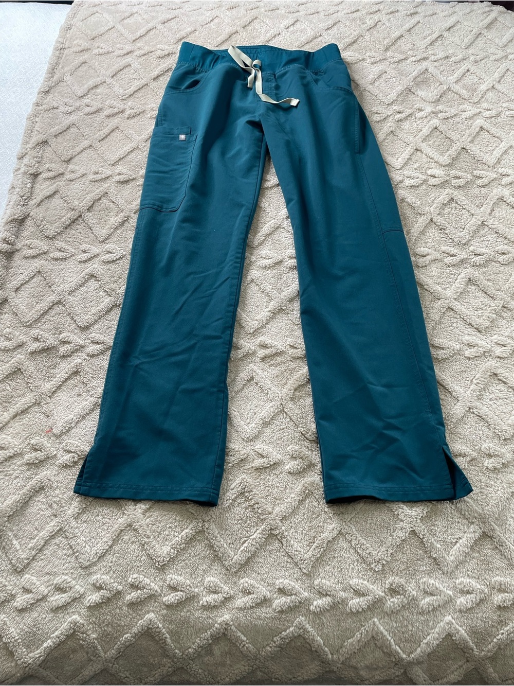 Figs Dark Teal Technical Scrub Straight- Leg Pants. Sz Small Medical Staff
